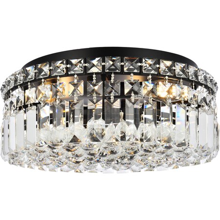 Elegant Lighting Maxime 14 Inch Black Flush Mount V2030F14BK/RC